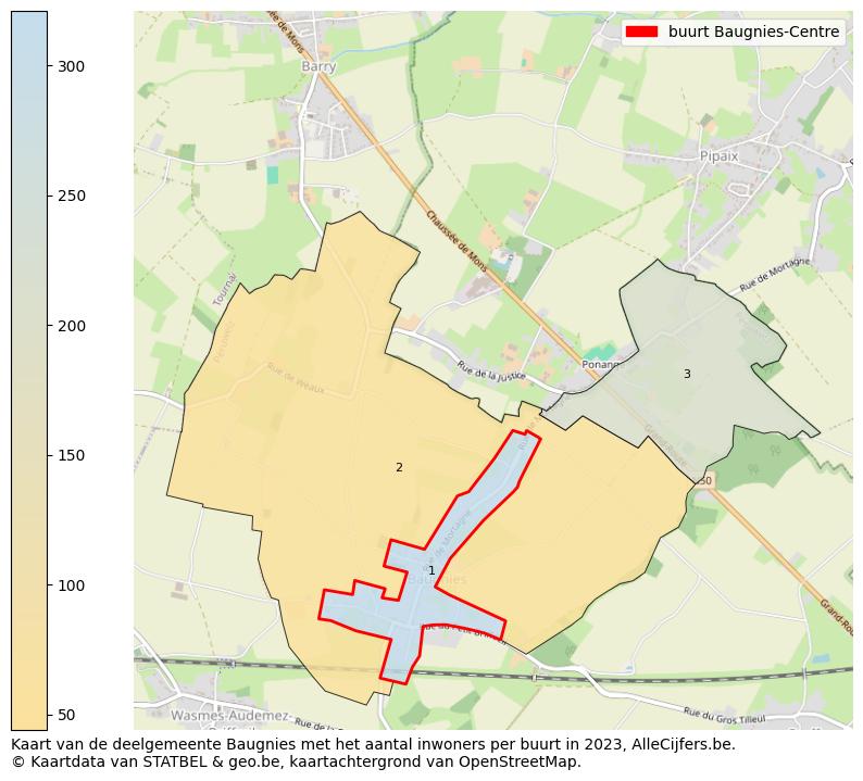 Aantal inwoners op de kaart van de buurt Baugnies-Centre: Op deze pagina vind je veel informatie over inwoners (zoals de verdeling naar leeftijdsgroepen, gezinssamenstelling, geslacht, autochtoon of Belgisch met een immigratie achtergrond,...), woningen (aantallen, types, prijs ontwikkeling, gebruik, type eigendom,...) en méér (autobezit, energieverbruik,...)  op basis van open data van STATBEL en diverse andere bronnen!