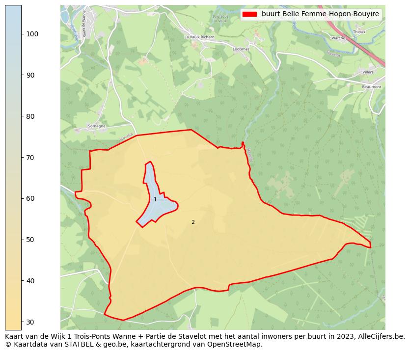 Aantal inwoners op de kaart van de buurt Belle Femme-Hopon-Bouyire: Op deze pagina vind je veel informatie over inwoners (zoals de verdeling naar leeftijdsgroepen, gezinssamenstelling, geslacht, autochtoon of Belgisch met een immigratie achtergrond,...), woningen (aantallen, types, prijs ontwikkeling, gebruik, type eigendom,...) en méér (autobezit, energieverbruik,...)  op basis van open data van STATBEL en diverse andere bronnen!