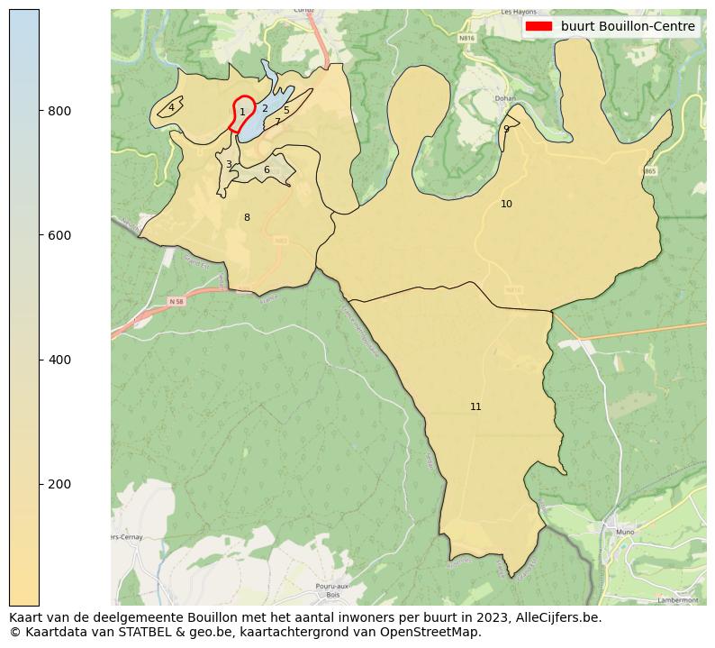 Aantal inwoners op de kaart van de buurt Bouillon-Centre: Op deze pagina vind je veel informatie over inwoners (zoals de verdeling naar leeftijdsgroepen, gezinssamenstelling, geslacht, autochtoon of Belgisch met een immigratie achtergrond,...), woningen (aantallen, types, prijs ontwikkeling, gebruik, type eigendom,...) en méér (autobezit, energieverbruik,...)  op basis van open data van STATBEL en diverse andere bronnen!