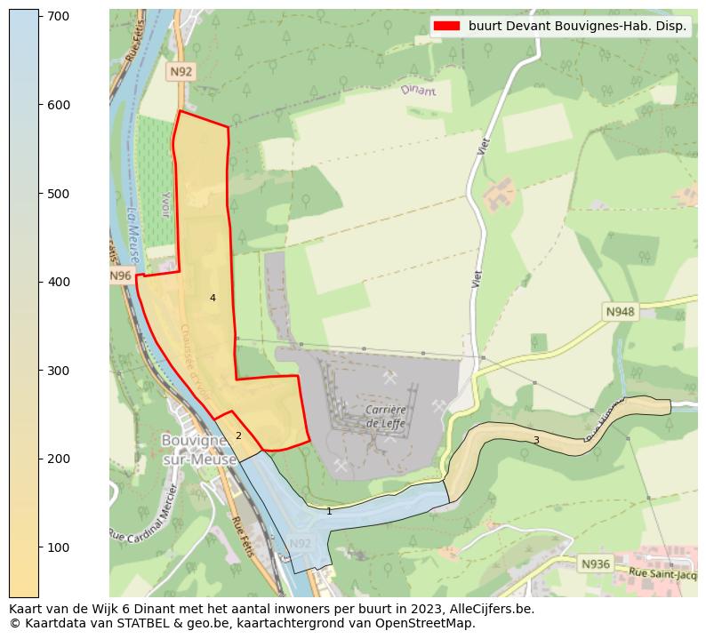 Aantal inwoners op de kaart van de buurt Devant Bouvignes-Hab. Disp.: Op deze pagina vind je veel informatie over inwoners (zoals de verdeling naar leeftijdsgroepen, gezinssamenstelling, geslacht, autochtoon of Belgisch met een immigratie achtergrond,...), woningen (aantallen, types, prijs ontwikkeling, gebruik, type eigendom,...) en méér (autobezit, energieverbruik,...)  op basis van open data van STATBEL en diverse andere bronnen!