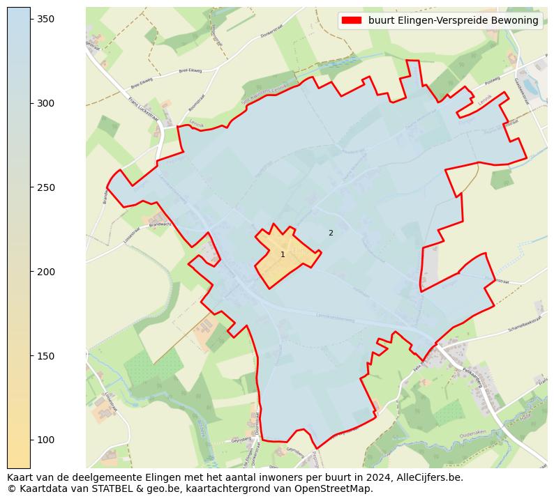 Aantal inwoners op de kaart van de buurt Elingen-Verspreide Bewoning: Op deze pagina vind je veel informatie over inwoners (zoals de verdeling naar leeftijdsgroepen, gezinssamenstelling, geslacht, autochtoon of Belgisch met een immigratie achtergrond,...), woningen (aantallen, types, prijs ontwikkeling, gebruik, type eigendom,...) en méér (autobezit, energieverbruik,...)  op basis van open data van STATBEL en diverse andere bronnen!