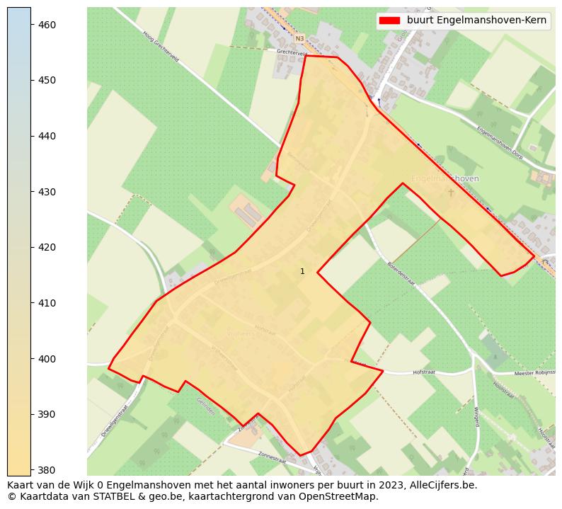 Aantal inwoners op de kaart van de buurt Engelmanshoven-Kern: Op deze pagina vind je veel informatie over inwoners (zoals de verdeling naar leeftijdsgroepen, gezinssamenstelling, geslacht, autochtoon of Belgisch met een immigratie achtergrond,...), woningen (aantallen, types, prijs ontwikkeling, gebruik, type eigendom,...) en méér (autobezit, energieverbruik,...)  op basis van open data van STATBEL en diverse andere bronnen!