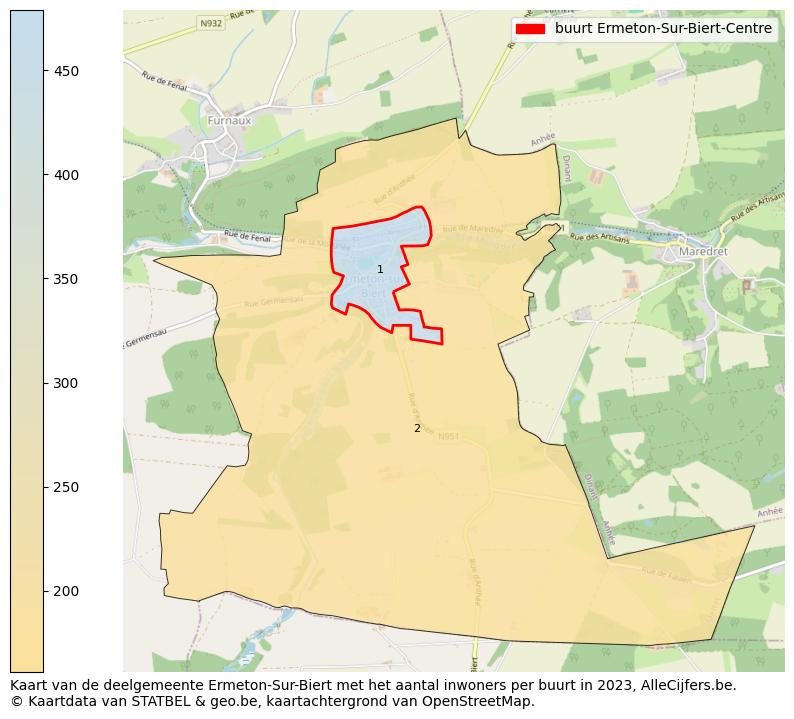 Aantal inwoners op de kaart van de buurt Ermeton-Sur-Biert-Centre: Op deze pagina vind je veel informatie over inwoners (zoals de verdeling naar leeftijdsgroepen, gezinssamenstelling, geslacht, autochtoon of Belgisch met een immigratie achtergrond,...), woningen (aantallen, types, prijs ontwikkeling, gebruik, type eigendom,...) en méér (autobezit, energieverbruik,...)  op basis van open data van STATBEL en diverse andere bronnen!