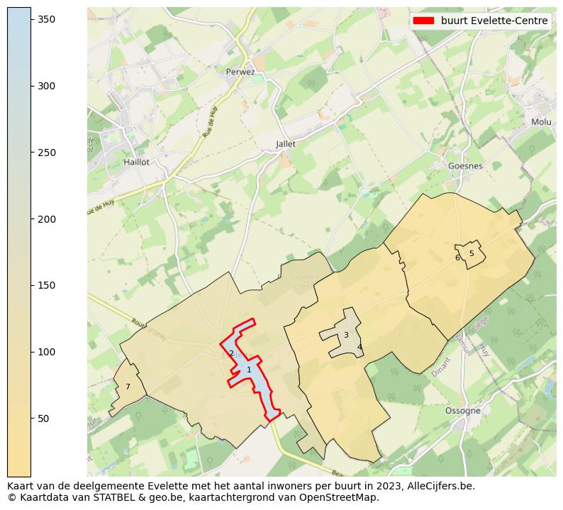 Aantal inwoners op de kaart van de buurt Evelette-Centre: Op deze pagina vind je veel informatie over inwoners (zoals de verdeling naar leeftijdsgroepen, gezinssamenstelling, geslacht, autochtoon of Belgisch met een immigratie achtergrond,...), woningen (aantallen, types, prijs ontwikkeling, gebruik, type eigendom,...) en méér (autobezit, energieverbruik,...)  op basis van open data van STATBEL en diverse andere bronnen!