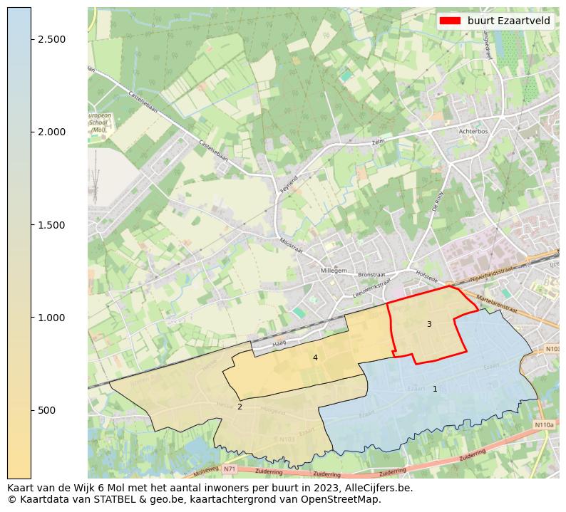 Aantal inwoners op de kaart van de buurt Ezaartveld: Op deze pagina vind je veel informatie over inwoners (zoals de verdeling naar leeftijdsgroepen, gezinssamenstelling, geslacht, autochtoon of Belgisch met een immigratie achtergrond,...), woningen (aantallen, types, prijs ontwikkeling, gebruik, type eigendom,...) en méér (autobezit, energieverbruik,...)  op basis van open data van STATBEL en diverse andere bronnen!