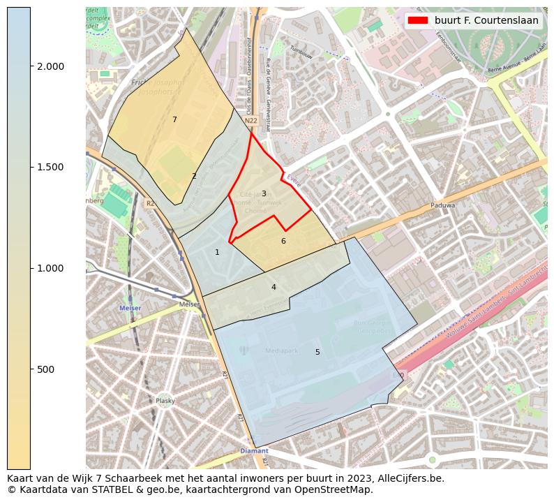 Aantal inwoners op de kaart van de buurt F. Courtenslaan: Op deze pagina vind je veel informatie over inwoners (zoals de verdeling naar leeftijdsgroepen, gezinssamenstelling, geslacht, autochtoon of Belgisch met een immigratie achtergrond,...), woningen (aantallen, types, prijs ontwikkeling, gebruik, type eigendom,...) en méér (autobezit, energieverbruik,...)  op basis van open data van STATBEL en diverse andere bronnen!
