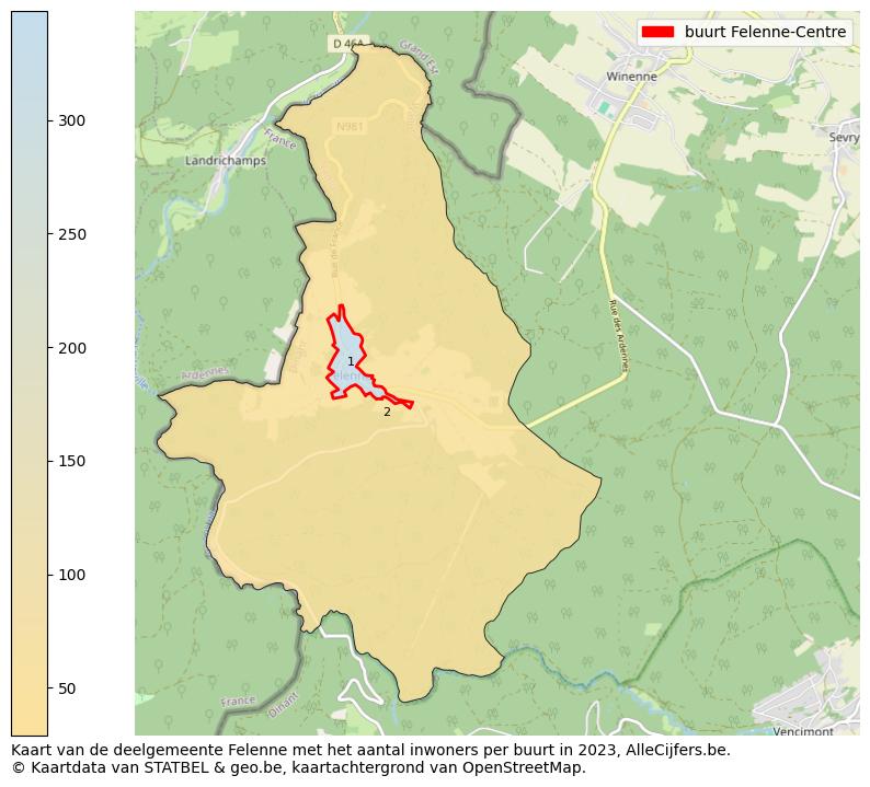 Aantal inwoners op de kaart van de buurt Felenne-Centre: Op deze pagina vind je veel informatie over inwoners (zoals de verdeling naar leeftijdsgroepen, gezinssamenstelling, geslacht, autochtoon of Belgisch met een immigratie achtergrond,...), woningen (aantallen, types, prijs ontwikkeling, gebruik, type eigendom,...) en méér (autobezit, energieverbruik,...)  op basis van open data van STATBEL en diverse andere bronnen!