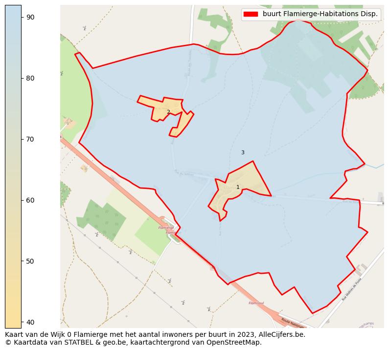 Aantal inwoners op de kaart van de buurt Flamierge-Habitations Disp.: Op deze pagina vind je veel informatie over inwoners (zoals de verdeling naar leeftijdsgroepen, gezinssamenstelling, geslacht, autochtoon of Belgisch met een immigratie achtergrond,...), woningen (aantallen, types, prijs ontwikkeling, gebruik, type eigendom,...) en méér (autobezit, energieverbruik,...)  op basis van open data van STATBEL en diverse andere bronnen!