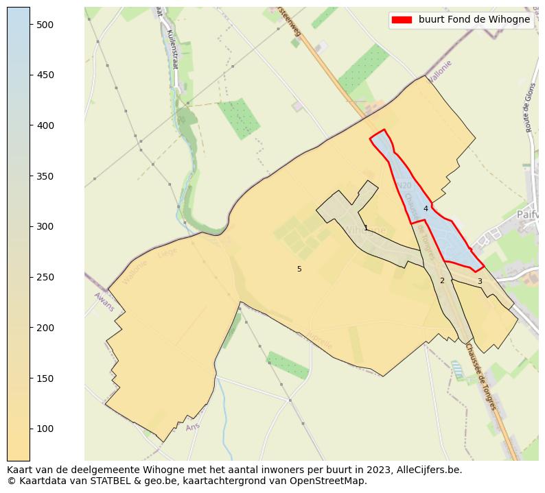 Aantal inwoners op de kaart van de buurt Fond de Wihogne: Op deze pagina vind je veel informatie over inwoners (zoals de verdeling naar leeftijdsgroepen, gezinssamenstelling, geslacht, autochtoon of Belgisch met een immigratie achtergrond,...), woningen (aantallen, types, prijs ontwikkeling, gebruik, type eigendom,...) en méér (autobezit, energieverbruik,...)  op basis van open data van STATBEL en diverse andere bronnen!