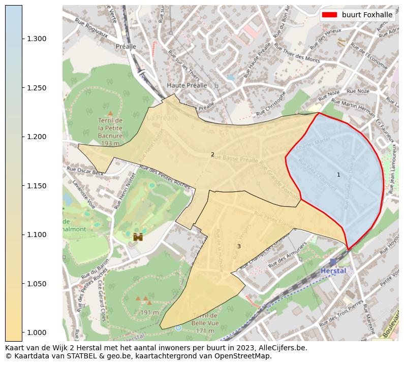 Aantal inwoners op de kaart van de buurt Foxhalle: Op deze pagina vind je veel informatie over inwoners (zoals de verdeling naar leeftijdsgroepen, gezinssamenstelling, geslacht, autochtoon of Belgisch met een immigratie achtergrond,...), woningen (aantallen, types, prijs ontwikkeling, gebruik, type eigendom,...) en méér (autobezit, energieverbruik,...)  op basis van open data van STATBEL en diverse andere bronnen!