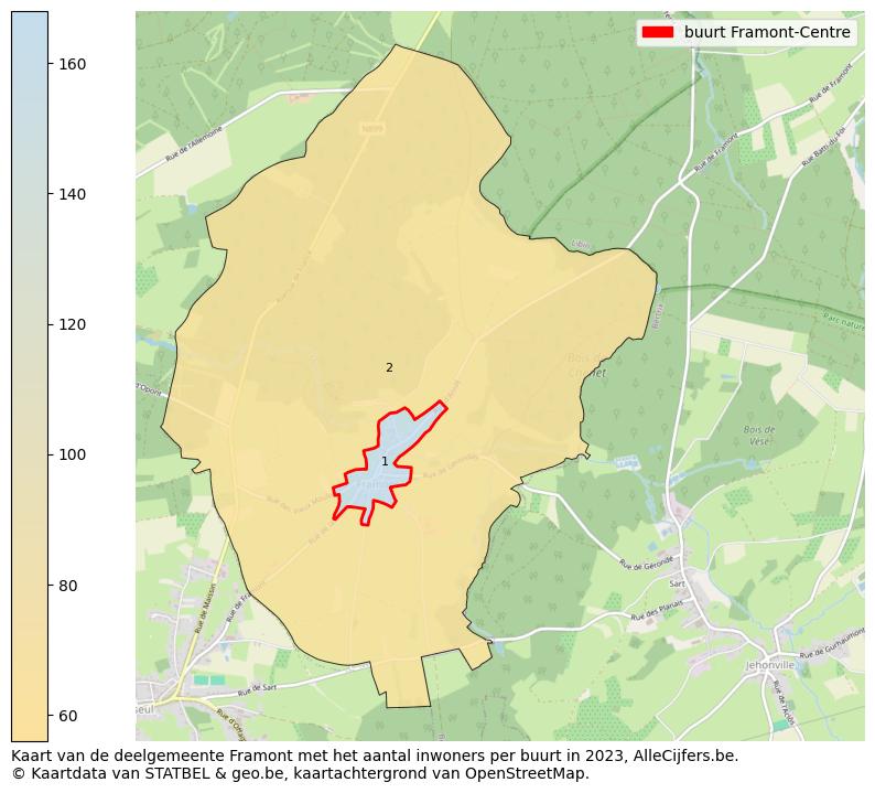 Aantal inwoners op de kaart van de buurt Framont-Centre: Op deze pagina vind je veel informatie over inwoners (zoals de verdeling naar leeftijdsgroepen, gezinssamenstelling, geslacht, autochtoon of Belgisch met een immigratie achtergrond,...), woningen (aantallen, types, prijs ontwikkeling, gebruik, type eigendom,...) en méér (autobezit, energieverbruik,...)  op basis van open data van STATBEL en diverse andere bronnen!