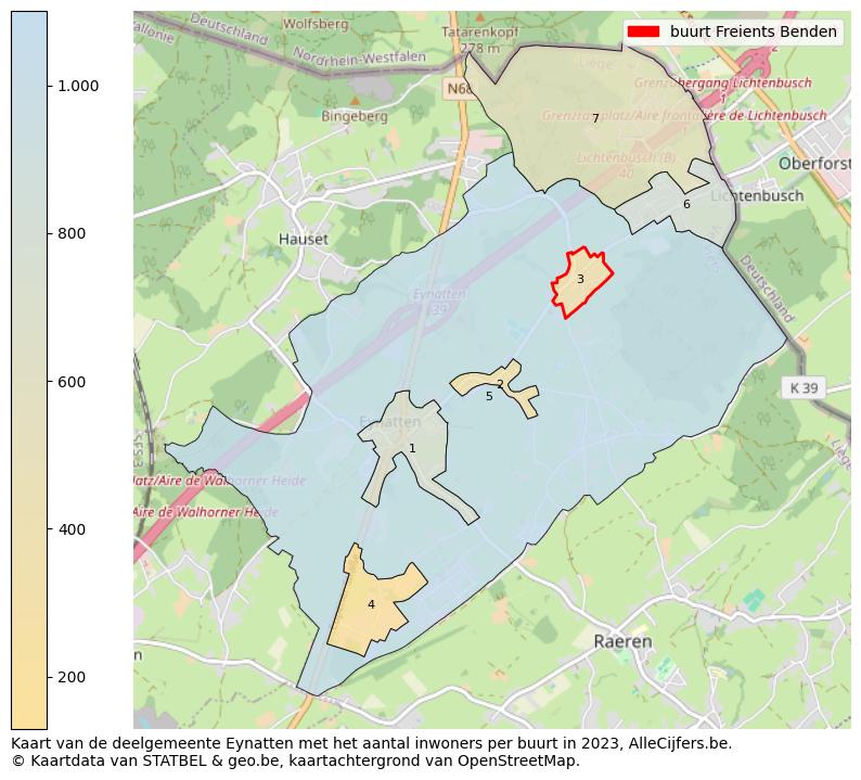 Aantal inwoners op de kaart van de buurt Freients Benden: Op deze pagina vind je veel informatie over inwoners (zoals de verdeling naar leeftijdsgroepen, gezinssamenstelling, geslacht, autochtoon of Belgisch met een immigratie achtergrond,...), woningen (aantallen, types, prijs ontwikkeling, gebruik, type eigendom,...) en méér (autobezit, energieverbruik,...)  op basis van open data van STATBEL en diverse andere bronnen!
