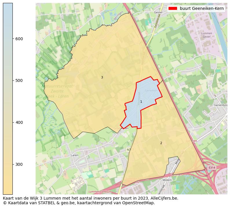 Aantal inwoners op de kaart van de buurt Geeneiken-Kern: Op deze pagina vind je veel informatie over inwoners (zoals de verdeling naar leeftijdsgroepen, gezinssamenstelling, geslacht, autochtoon of Belgisch met een immigratie achtergrond,...), woningen (aantallen, types, prijs ontwikkeling, gebruik, type eigendom,...) en méér (autobezit, energieverbruik,...)  op basis van open data van STATBEL en diverse andere bronnen!