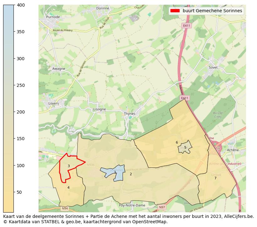 Aantal inwoners op de kaart van de buurt Gemechene Sorinnes: Op deze pagina vind je veel informatie over inwoners (zoals de verdeling naar leeftijdsgroepen, gezinssamenstelling, geslacht, autochtoon of Belgisch met een immigratie achtergrond,...), woningen (aantallen, types, prijs ontwikkeling, gebruik, type eigendom,...) en méér (autobezit, energieverbruik,...)  op basis van open data van STATBEL en diverse andere bronnen!