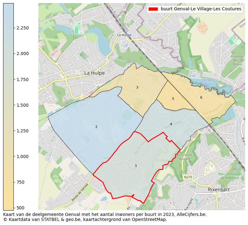 Aantal inwoners op de kaart van de buurt Genval-Le Village-Les Coutures: Op deze pagina vind je veel informatie over inwoners (zoals de verdeling naar leeftijdsgroepen, gezinssamenstelling, geslacht, autochtoon of Belgisch met een immigratie achtergrond,...), woningen (aantallen, types, prijs ontwikkeling, gebruik, type eigendom,...) en méér (autobezit, energieverbruik,...)  op basis van open data van STATBEL en diverse andere bronnen!