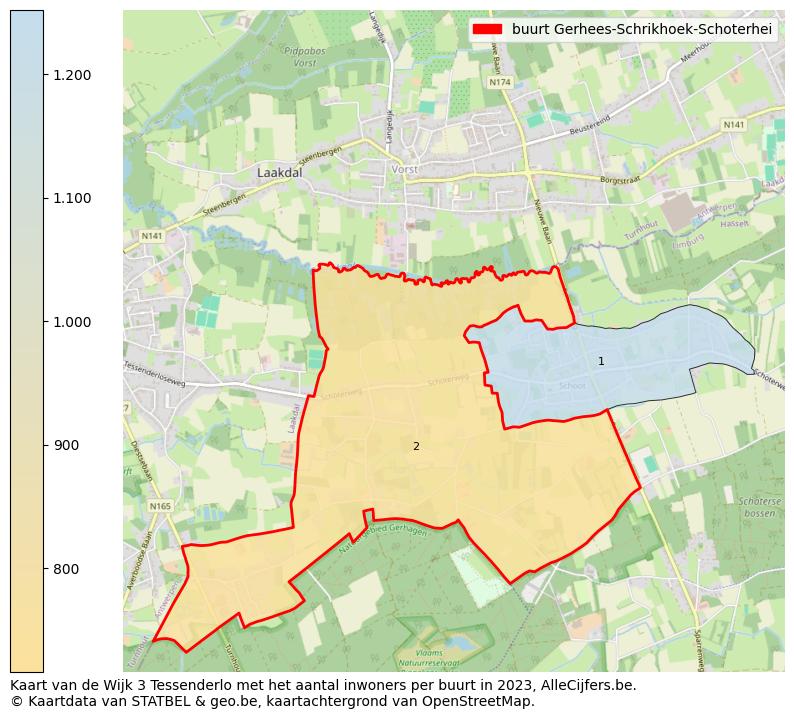 Aantal inwoners op de kaart van de buurt Gerhees-Schrikhoek-Schoterhei: Op deze pagina vind je veel informatie over inwoners (zoals de verdeling naar leeftijdsgroepen, gezinssamenstelling, geslacht, autochtoon of Belgisch met een immigratie achtergrond,...), woningen (aantallen, types, prijs ontwikkeling, gebruik, type eigendom,...) en méér (autobezit, energieverbruik,...)  op basis van open data van STATBEL en diverse andere bronnen!