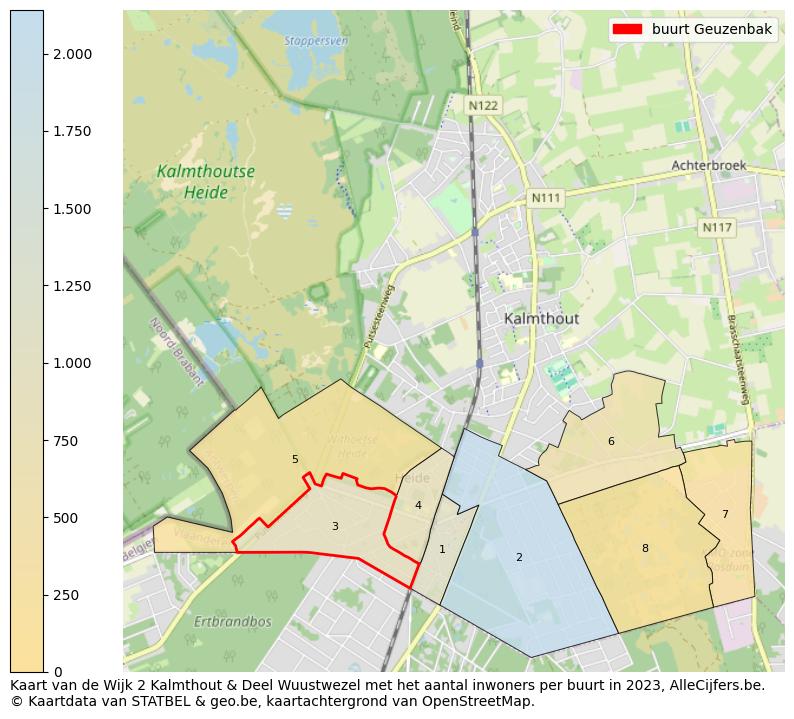 Aantal inwoners op de kaart van de buurt Geuzenbak: Op deze pagina vind je veel informatie over inwoners (zoals de verdeling naar leeftijdsgroepen, gezinssamenstelling, geslacht, autochtoon of Belgisch met een immigratie achtergrond,...), woningen (aantallen, types, prijs ontwikkeling, gebruik, type eigendom,...) en méér (autobezit, energieverbruik,...)  op basis van open data van STATBEL en diverse andere bronnen!