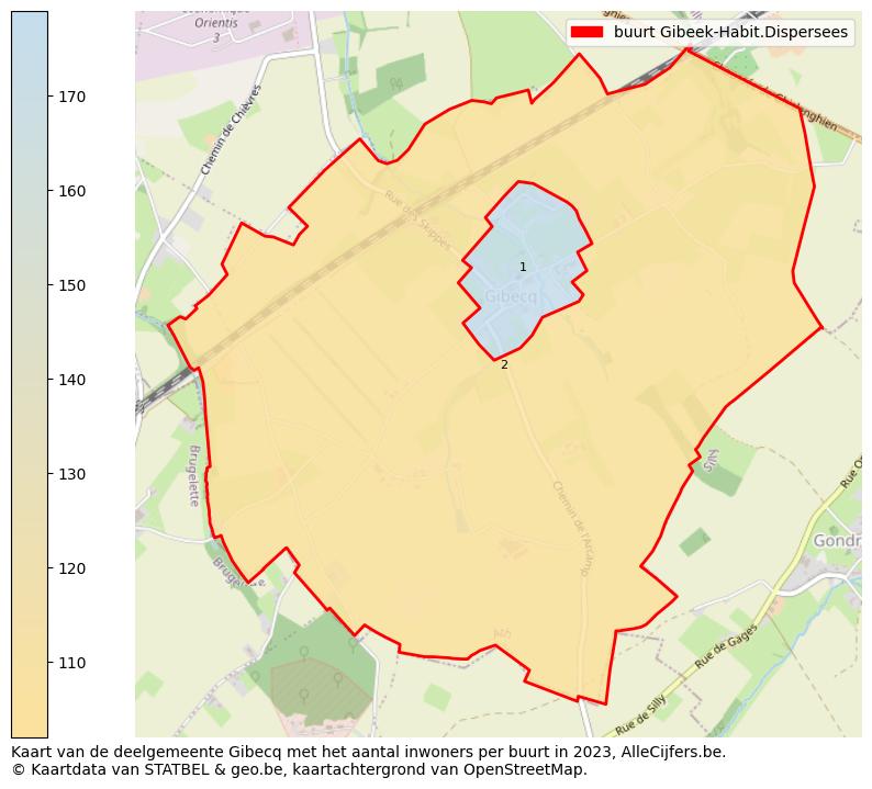 Aantal inwoners op de kaart van de buurt Gibeek-Habit.Dispersees: Op deze pagina vind je veel informatie over inwoners (zoals de verdeling naar leeftijdsgroepen, gezinssamenstelling, geslacht, autochtoon of Belgisch met een immigratie achtergrond,...), woningen (aantallen, types, prijs ontwikkeling, gebruik, type eigendom,...) en méér (autobezit, energieverbruik,...)  op basis van open data van STATBEL en diverse andere bronnen!