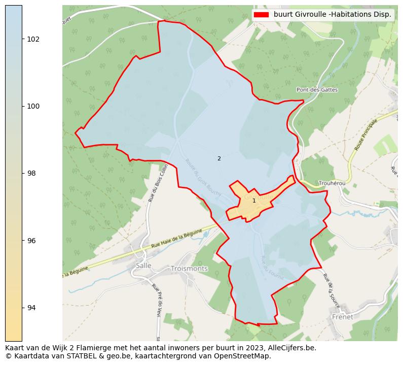 Aantal inwoners op de kaart van de buurt Givroulle -Habitations Disp.: Op deze pagina vind je veel informatie over inwoners (zoals de verdeling naar leeftijdsgroepen, gezinssamenstelling, geslacht, autochtoon of Belgisch met een immigratie achtergrond,...), woningen (aantallen, types, prijs ontwikkeling, gebruik, type eigendom,...) en méér (autobezit, energieverbruik,...)  op basis van open data van STATBEL en diverse andere bronnen!