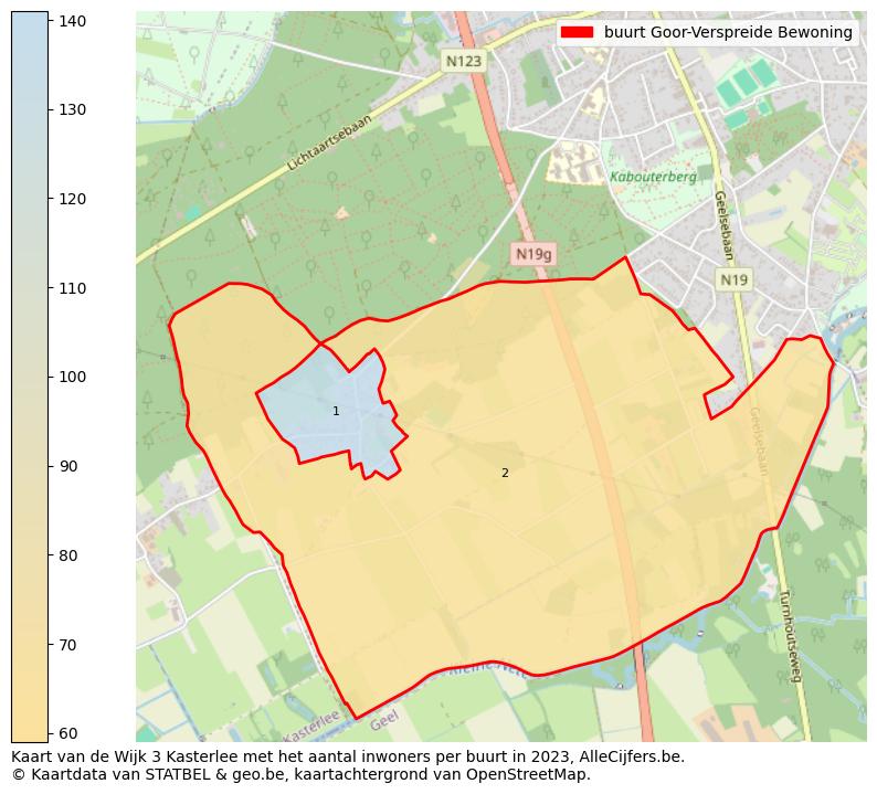 Aantal inwoners op de kaart van de buurt Goor-Verspreide Bewoning: Op deze pagina vind je veel informatie over inwoners (zoals de verdeling naar leeftijdsgroepen, gezinssamenstelling, geslacht, autochtoon of Belgisch met een immigratie achtergrond,...), woningen (aantallen, types, prijs ontwikkeling, gebruik, type eigendom,...) en méér (autobezit, energieverbruik,...)  op basis van open data van STATBEL en diverse andere bronnen!