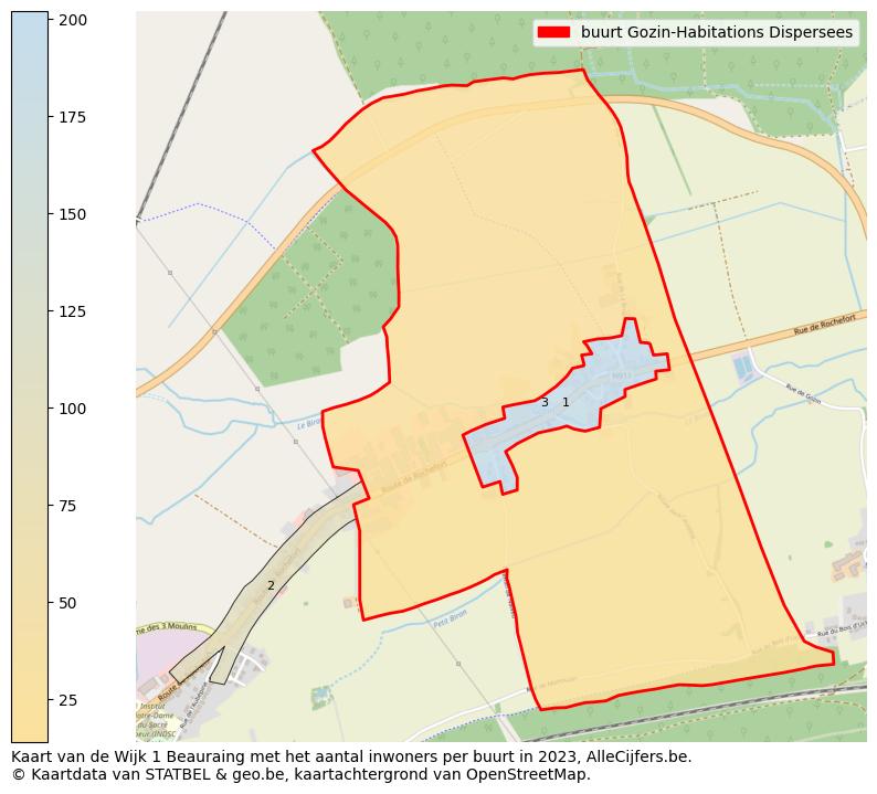 Aantal inwoners op de kaart van de buurt Gozin-Habitations Dispersees: Op deze pagina vind je veel informatie over inwoners (zoals de verdeling naar leeftijdsgroepen, gezinssamenstelling, geslacht, autochtoon of Belgisch met een immigratie achtergrond,...), woningen (aantallen, types, prijs ontwikkeling, gebruik, type eigendom,...) en méér (autobezit, energieverbruik,...)  op basis van open data van STATBEL en diverse andere bronnen!