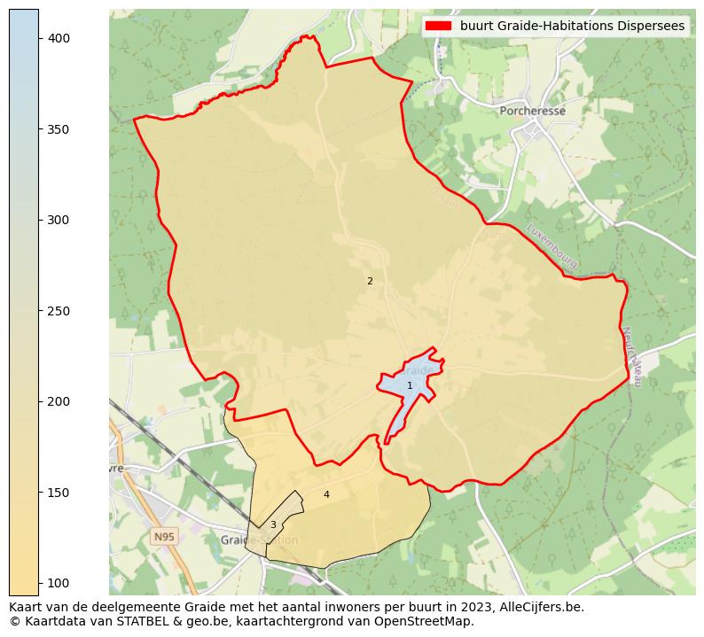 Aantal inwoners op de kaart van de buurt Graide-Habitations Dispersees: Op deze pagina vind je veel informatie over inwoners (zoals de verdeling naar leeftijdsgroepen, gezinssamenstelling, geslacht, autochtoon of Belgisch met een immigratie achtergrond,...), woningen (aantallen, types, prijs ontwikkeling, gebruik, type eigendom,...) en méér (autobezit, energieverbruik,...)  op basis van open data van STATBEL en diverse andere bronnen!