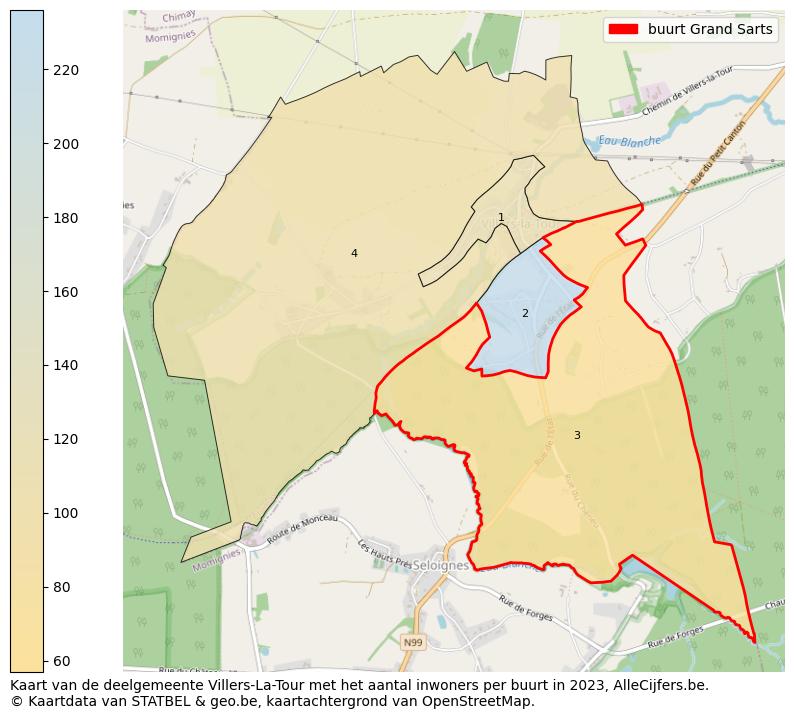 Aantal inwoners op de kaart van de buurt Grand Sarts: Op deze pagina vind je veel informatie over inwoners (zoals de verdeling naar leeftijdsgroepen, gezinssamenstelling, geslacht, autochtoon of Belgisch met een immigratie achtergrond,...), woningen (aantallen, types, prijs ontwikkeling, gebruik, type eigendom,...) en méér (autobezit, energieverbruik,...)  op basis van open data van STATBEL en diverse andere bronnen!