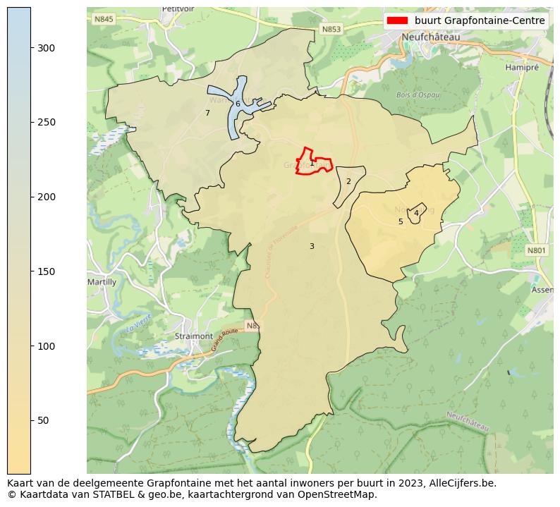 Aantal inwoners op de kaart van de buurt Grapfontaine-Centre: Op deze pagina vind je veel informatie over inwoners (zoals de verdeling naar leeftijdsgroepen, gezinssamenstelling, geslacht, autochtoon of Belgisch met een immigratie achtergrond,...), woningen (aantallen, types, prijs ontwikkeling, gebruik, type eigendom,...) en méér (autobezit, energieverbruik,...)  op basis van open data van STATBEL en diverse andere bronnen!