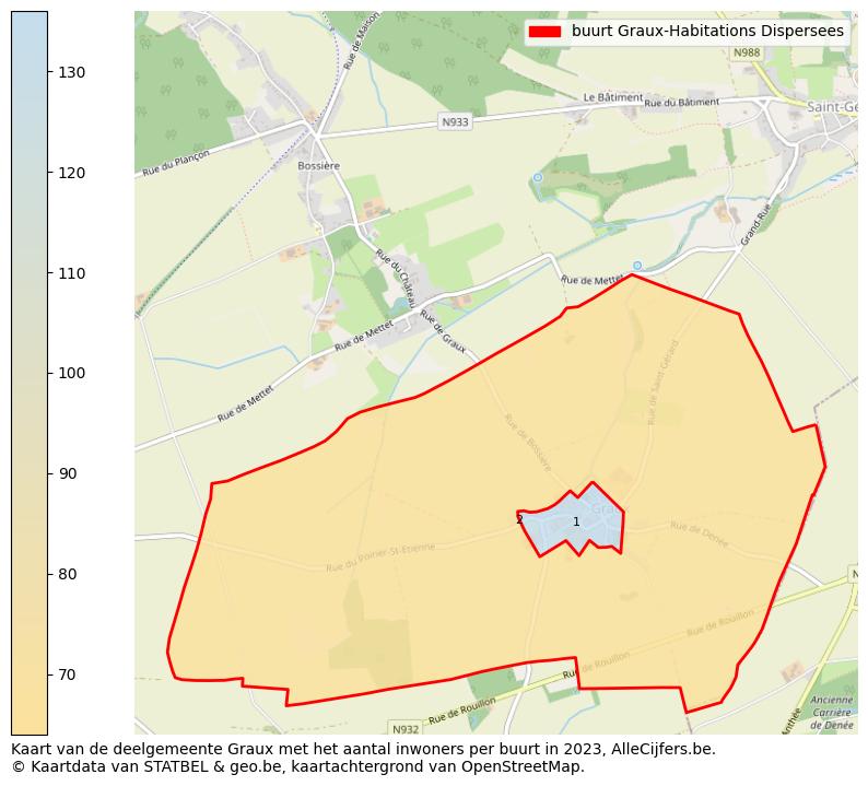 Aantal inwoners op de kaart van de buurt Graux-Habitations Dispersees: Op deze pagina vind je veel informatie over inwoners (zoals de verdeling naar leeftijdsgroepen, gezinssamenstelling, geslacht, autochtoon of Belgisch met een immigratie achtergrond,...), woningen (aantallen, types, prijs ontwikkeling, gebruik, type eigendom,...) en méér (autobezit, energieverbruik,...)  op basis van open data van STATBEL en diverse andere bronnen!