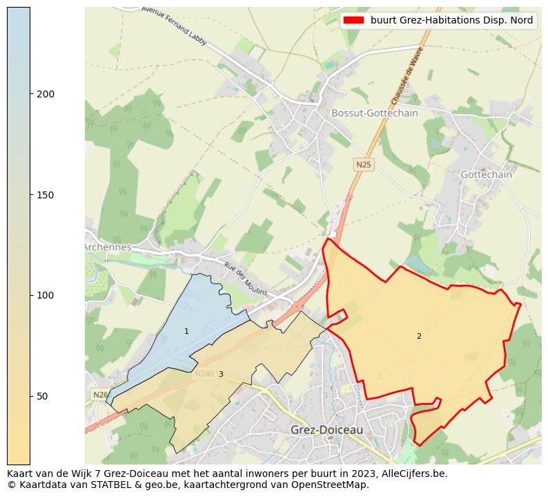 Aantal inwoners op de kaart van de buurt Grez-Habitations Disp. Nord: Op deze pagina vind je veel informatie over inwoners (zoals de verdeling naar leeftijdsgroepen, gezinssamenstelling, geslacht, autochtoon of Belgisch met een immigratie achtergrond,...), woningen (aantallen, types, prijs ontwikkeling, gebruik, type eigendom,...) en méér (autobezit, energieverbruik,...)  op basis van open data van STATBEL en diverse andere bronnen!