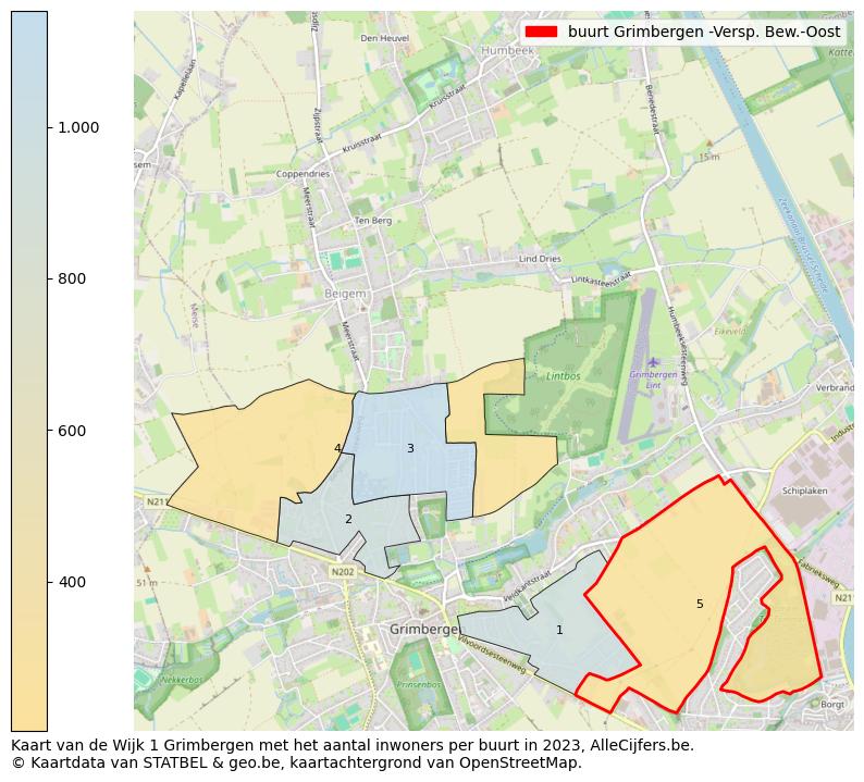 Aantal inwoners op de kaart van de buurt Grimbergen -Versp. Bew.-Oost: Op deze pagina vind je veel informatie over inwoners (zoals de verdeling naar leeftijdsgroepen, gezinssamenstelling, geslacht, autochtoon of Belgisch met een immigratie achtergrond,...), woningen (aantallen, types, prijs ontwikkeling, gebruik, type eigendom,...) en méér (autobezit, energieverbruik,...)  op basis van open data van STATBEL en diverse andere bronnen!