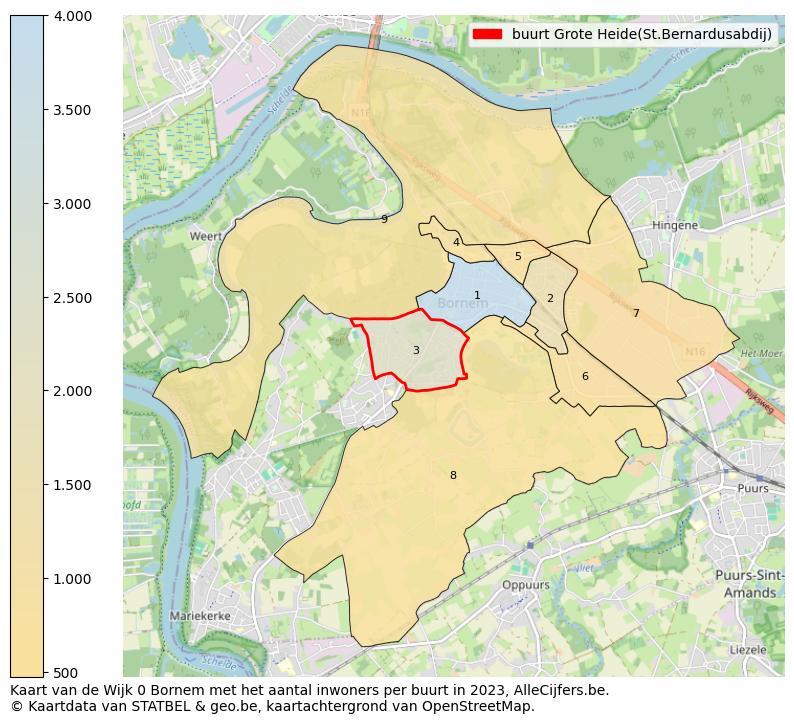 Aantal inwoners op de kaart van de buurt Grote Heide(St.Bernardusabdij): Op deze pagina vind je veel informatie over inwoners (zoals de verdeling naar leeftijdsgroepen, gezinssamenstelling, geslacht, autochtoon of Belgisch met een immigratie achtergrond,...), woningen (aantallen, types, prijs ontwikkeling, gebruik, type eigendom,...) en méér (autobezit, energieverbruik,...)  op basis van open data van STATBEL en diverse andere bronnen!