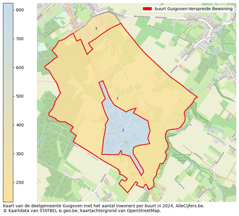 Aantal inwoners op de kaart van de buurt Guigoven-Verspreide Bewoning: Op deze pagina vind je veel informatie over inwoners (zoals de verdeling naar leeftijdsgroepen, gezinssamenstelling, geslacht, autochtoon of Belgisch met een immigratie achtergrond,...), woningen (aantallen, types, prijs ontwikkeling, gebruik, type eigendom,...) en méér (autobezit, energieverbruik,...)  op basis van open data van STATBEL en diverse andere bronnen!