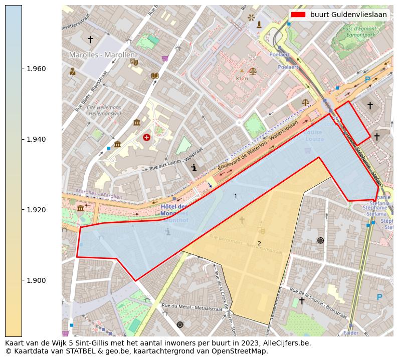 Aantal inwoners op de kaart van de buurt Guldenvlieslaan: Op deze pagina vind je veel informatie over inwoners (zoals de verdeling naar leeftijdsgroepen, gezinssamenstelling, geslacht, autochtoon of Belgisch met een immigratie achtergrond,...), woningen (aantallen, types, prijs ontwikkeling, gebruik, type eigendom,...) en méér (autobezit, energieverbruik,...)  op basis van open data van STATBEL en diverse andere bronnen!