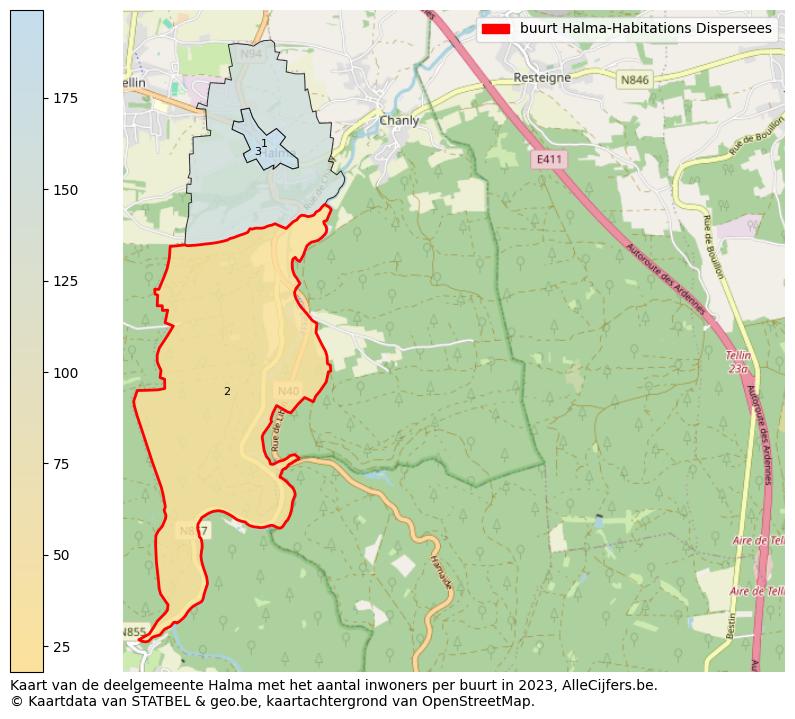 Aantal inwoners op de kaart van de buurt Halma-Habitations Dispersees: Op deze pagina vind je veel informatie over inwoners (zoals de verdeling naar leeftijdsgroepen, gezinssamenstelling, geslacht, autochtoon of Belgisch met een immigratie achtergrond,...), woningen (aantallen, types, prijs ontwikkeling, gebruik, type eigendom,...) en méér (autobezit, energieverbruik,...)  op basis van open data van STATBEL en diverse andere bronnen!