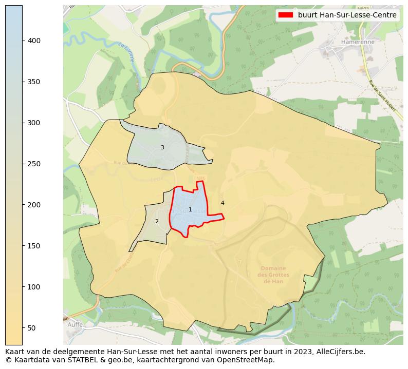 Aantal inwoners op de kaart van de buurt Han-Sur-Lesse-Centre: Op deze pagina vind je veel informatie over inwoners (zoals de verdeling naar leeftijdsgroepen, gezinssamenstelling, geslacht, autochtoon of Belgisch met een immigratie achtergrond,...), woningen (aantallen, types, prijs ontwikkeling, gebruik, type eigendom,...) en méér (autobezit, energieverbruik,...)  op basis van open data van STATBEL en diverse andere bronnen!