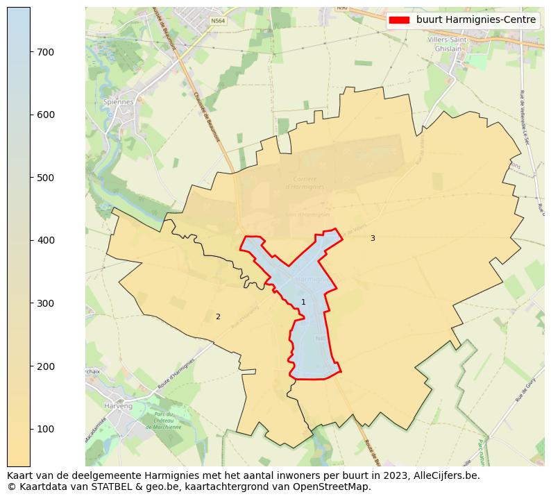 Aantal inwoners op de kaart van de buurt Harmignies-Centre: Op deze pagina vind je veel informatie over inwoners (zoals de verdeling naar leeftijdsgroepen, gezinssamenstelling, geslacht, autochtoon of Belgisch met een immigratie achtergrond,...), woningen (aantallen, types, prijs ontwikkeling, gebruik, type eigendom,...) en méér (autobezit, energieverbruik,...)  op basis van open data van STATBEL en diverse andere bronnen!