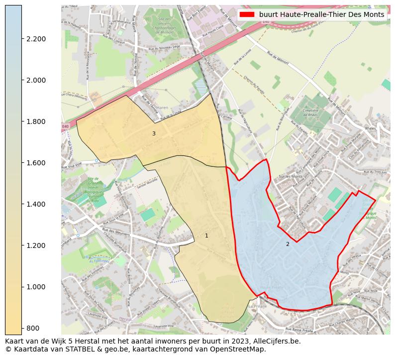 Aantal inwoners op de kaart van de buurt Haute-Prealle-Thier Des Monts: Op deze pagina vind je veel informatie over inwoners (zoals de verdeling naar leeftijdsgroepen, gezinssamenstelling, geslacht, autochtoon of Belgisch met een immigratie achtergrond,...), woningen (aantallen, types, prijs ontwikkeling, gebruik, type eigendom,...) en méér (autobezit, energieverbruik,...)  op basis van open data van STATBEL en diverse andere bronnen!