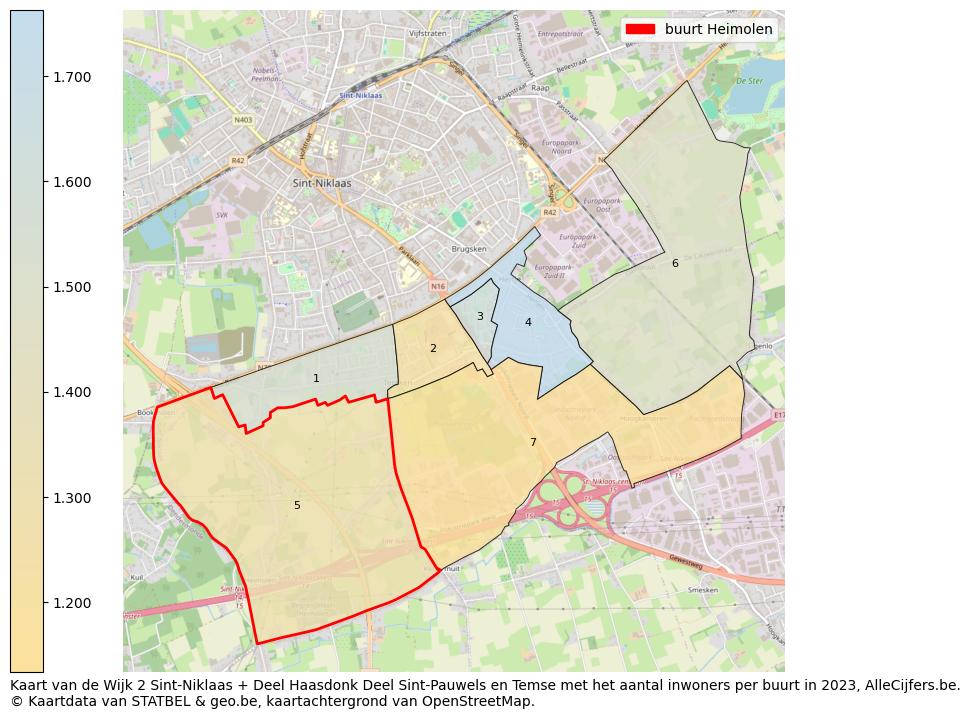 Aantal inwoners op de kaart van de buurt Heimolen: Op deze pagina vind je veel informatie over inwoners (zoals de verdeling naar leeftijdsgroepen, gezinssamenstelling, geslacht, autochtoon of Belgisch met een immigratie achtergrond,...), woningen (aantallen, types, prijs ontwikkeling, gebruik, type eigendom,...) en méér (autobezit, energieverbruik,...)  op basis van open data van STATBEL en diverse andere bronnen!