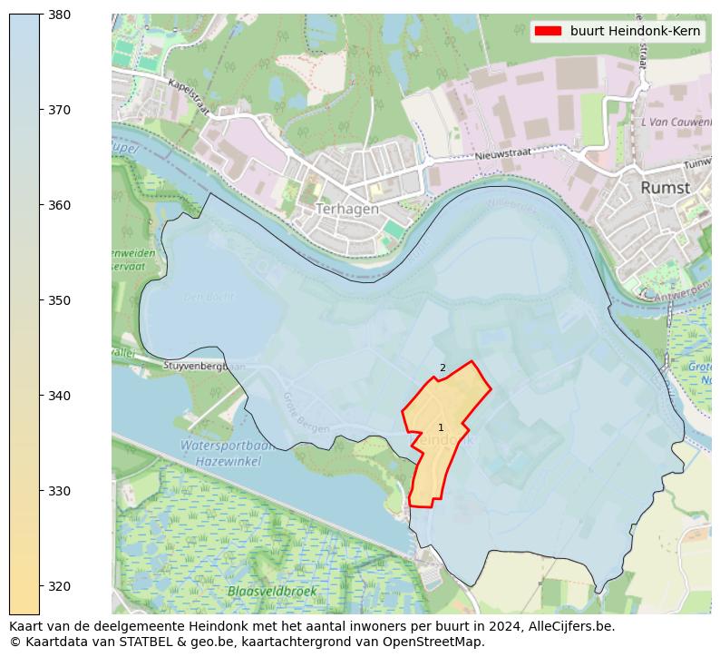 Aantal inwoners op de kaart van de buurt Heindonk-Kern: Op deze pagina vind je veel informatie over inwoners (zoals de verdeling naar leeftijdsgroepen, gezinssamenstelling, geslacht, autochtoon of Belgisch met een immigratie achtergrond,...), woningen (aantallen, types, prijs ontwikkeling, gebruik, type eigendom,...) en méér (autobezit, energieverbruik,...)  op basis van open data van STATBEL en diverse andere bronnen!