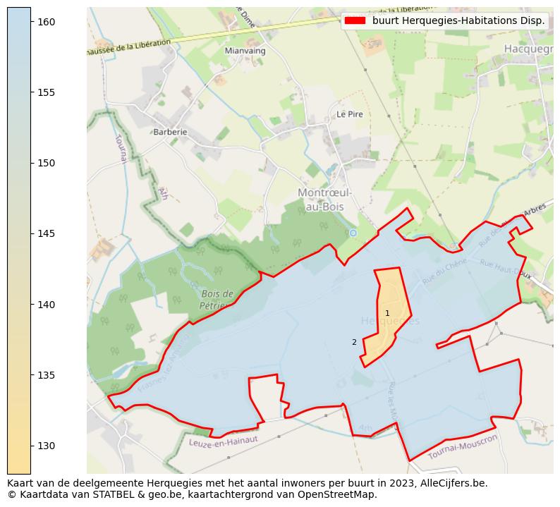 Aantal inwoners op de kaart van de buurt Herquegies-Habitations Disp.: Op deze pagina vind je veel informatie over inwoners (zoals de verdeling naar leeftijdsgroepen, gezinssamenstelling, geslacht, autochtoon of Belgisch met een immigratie achtergrond,...), woningen (aantallen, types, prijs ontwikkeling, gebruik, type eigendom,...) en méér (autobezit, energieverbruik,...)  op basis van open data van STATBEL en diverse andere bronnen!