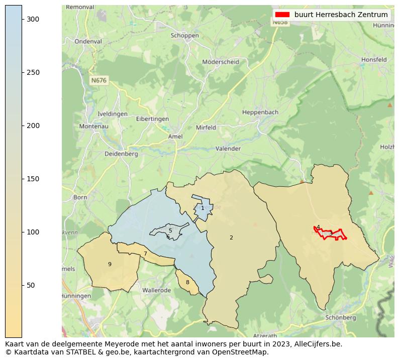 Aantal inwoners op de kaart van de buurt Herresbach Zentrum: Op deze pagina vind je veel informatie over inwoners (zoals de verdeling naar leeftijdsgroepen, gezinssamenstelling, geslacht, autochtoon of Belgisch met een immigratie achtergrond,...), woningen (aantallen, types, prijs ontwikkeling, gebruik, type eigendom,...) en méér (autobezit, energieverbruik,...)  op basis van open data van STATBEL en diverse andere bronnen!