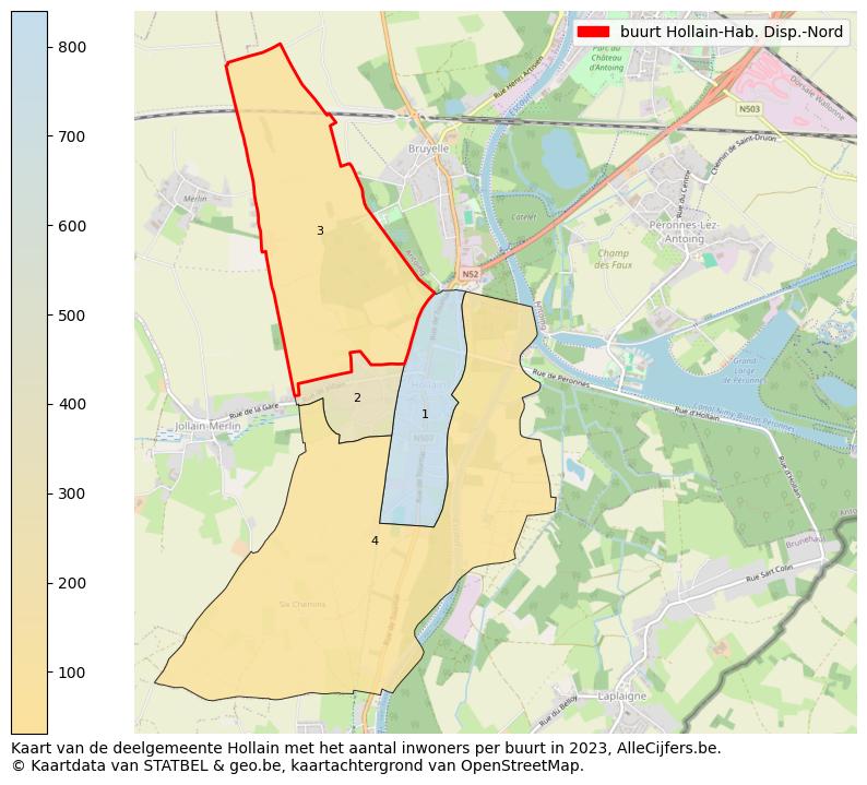 Aantal inwoners op de kaart van de buurt Hollain-Hab. Disp.-Nord: Op deze pagina vind je veel informatie over inwoners (zoals de verdeling naar leeftijdsgroepen, gezinssamenstelling, geslacht, autochtoon of Belgisch met een immigratie achtergrond,...), woningen (aantallen, types, prijs ontwikkeling, gebruik, type eigendom,...) en méér (autobezit, energieverbruik,...)  op basis van open data van STATBEL en diverse andere bronnen!