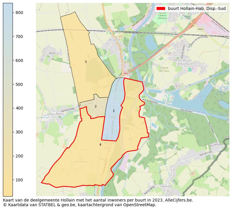 Aantal inwoners op de kaart van de buurt Hollain-Hab. Disp.-Sud: Op deze pagina vind je veel informatie over inwoners (zoals de verdeling naar leeftijdsgroepen, gezinssamenstelling, geslacht, autochtoon of Belgisch met een immigratie achtergrond,...), woningen (aantallen, types, prijs ontwikkeling, gebruik, type eigendom,...) en méér (autobezit, energieverbruik,...)  op basis van open data van STATBEL en diverse andere bronnen!