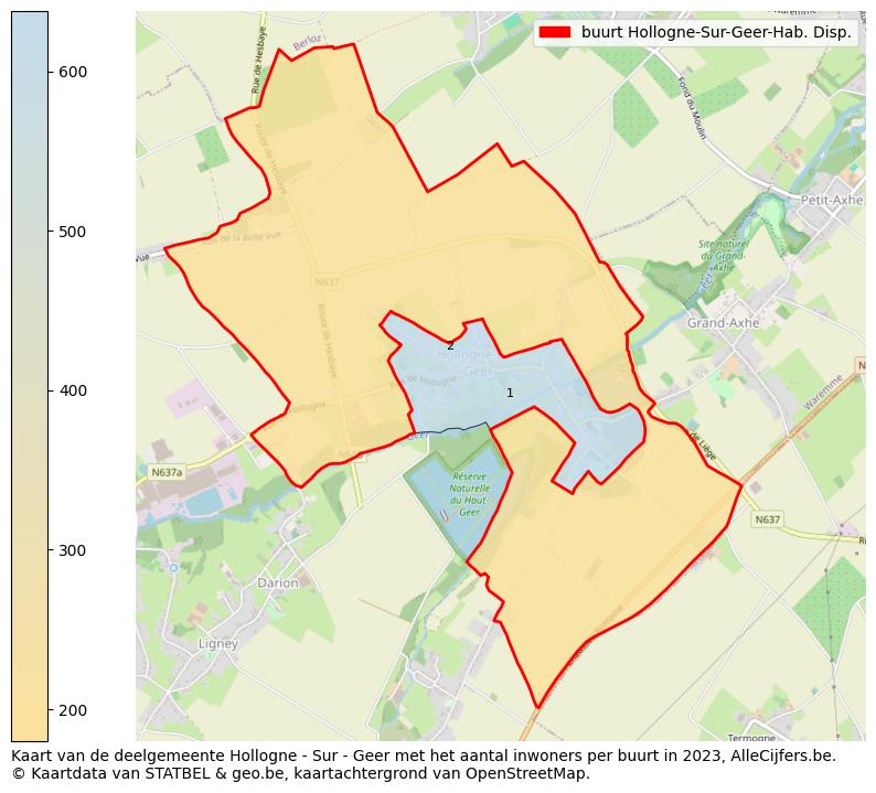 Aantal inwoners op de kaart van de buurt Hollogne-Sur-Geer-Hab. Disp.: Op deze pagina vind je veel informatie over inwoners (zoals de verdeling naar leeftijdsgroepen, gezinssamenstelling, geslacht, autochtoon of Belgisch met een immigratie achtergrond,...), woningen (aantallen, types, prijs ontwikkeling, gebruik, type eigendom,...) en méér (autobezit, energieverbruik,...)  op basis van open data van STATBEL en diverse andere bronnen!