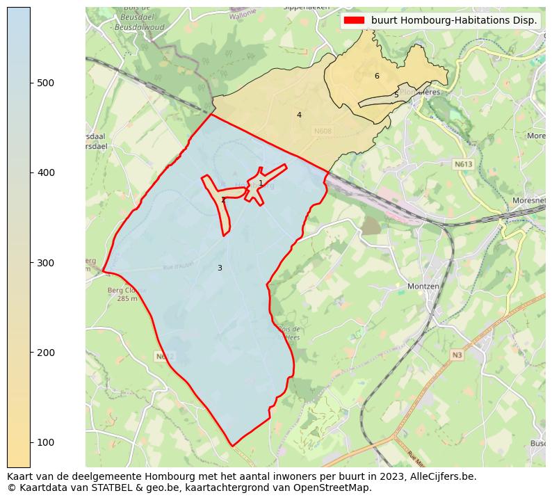 Aantal inwoners op de kaart van de buurt Hombourg-Habitations Disp.: Op deze pagina vind je veel informatie over inwoners (zoals de verdeling naar leeftijdsgroepen, gezinssamenstelling, geslacht, autochtoon of Belgisch met een immigratie achtergrond,...), woningen (aantallen, types, prijs ontwikkeling, gebruik, type eigendom,...) en méér (autobezit, energieverbruik,...)  op basis van open data van STATBEL en diverse andere bronnen!