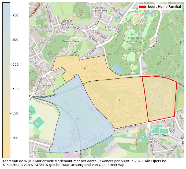 Aantal inwoners op de kaart van de buurt Home Familial: Op deze pagina vind je veel informatie over inwoners (zoals de verdeling naar leeftijdsgroepen, gezinssamenstelling, geslacht, autochtoon of Belgisch met een immigratie achtergrond,...), woningen (aantallen, types, prijs ontwikkeling, gebruik, type eigendom,...) en méér (autobezit, energieverbruik,...)  op basis van open data van STATBEL en diverse andere bronnen!