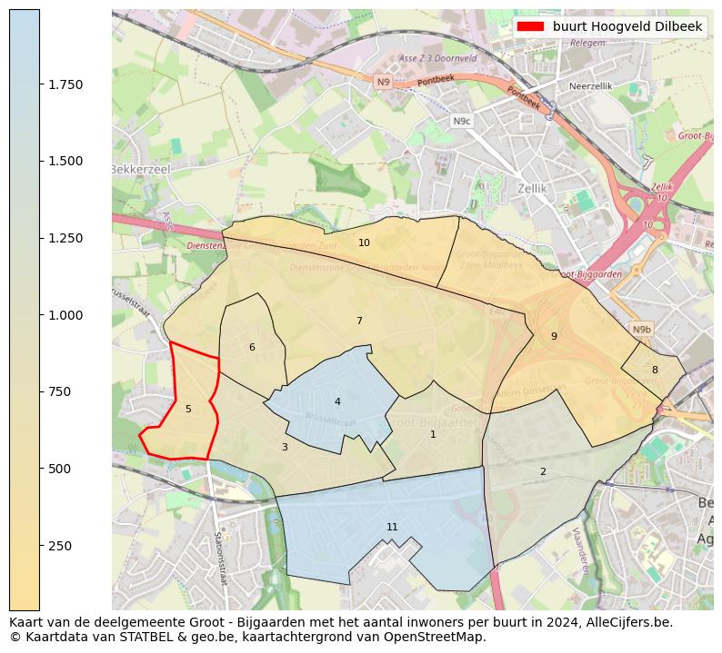 Aantal inwoners op de kaart van de buurt Hoogveld: Op deze pagina vind je veel informatie over inwoners (zoals de verdeling naar leeftijdsgroepen, gezinssamenstelling, geslacht, autochtoon of Belgisch met een immigratie achtergrond,...), woningen (aantallen, types, prijs ontwikkeling, gebruik, type eigendom,...) en méér (autobezit, energieverbruik,...)  op basis van open data van STATBEL en diverse andere bronnen!