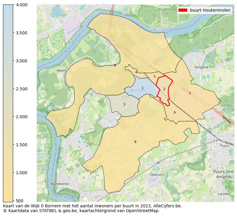 Aantal inwoners op de kaart van de buurt Houtenmolen: Op deze pagina vind je veel informatie over inwoners (zoals de verdeling naar leeftijdsgroepen, gezinssamenstelling, geslacht, autochtoon of Belgisch met een immigratie achtergrond,...), woningen (aantallen, types, prijs ontwikkeling, gebruik, type eigendom,...) en méér (autobezit, energieverbruik,...)  op basis van open data van STATBEL en diverse andere bronnen!