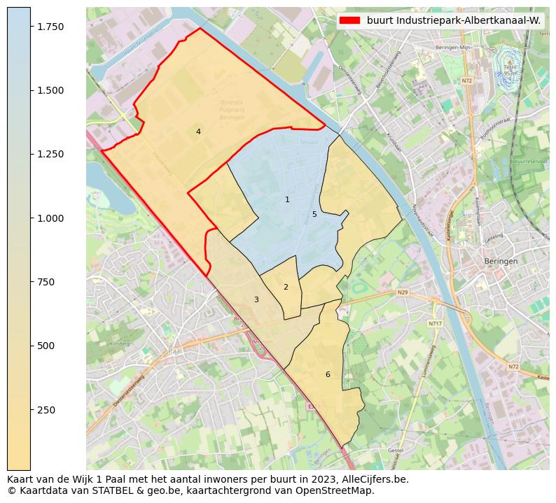 Aantal inwoners op de kaart van de buurt Industriepark-Albertkanaal-W.: Op deze pagina vind je veel informatie over inwoners (zoals de verdeling naar leeftijdsgroepen, gezinssamenstelling, geslacht, autochtoon of Belgisch met een immigratie achtergrond,...), woningen (aantallen, types, prijs ontwikkeling, gebruik, type eigendom,...) en méér (autobezit, energieverbruik,...)  op basis van open data van STATBEL en diverse andere bronnen!